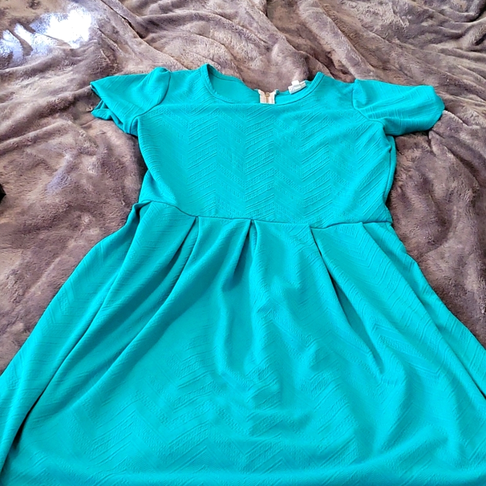 LuLaRoe Green/teal Amelia Dress 2x